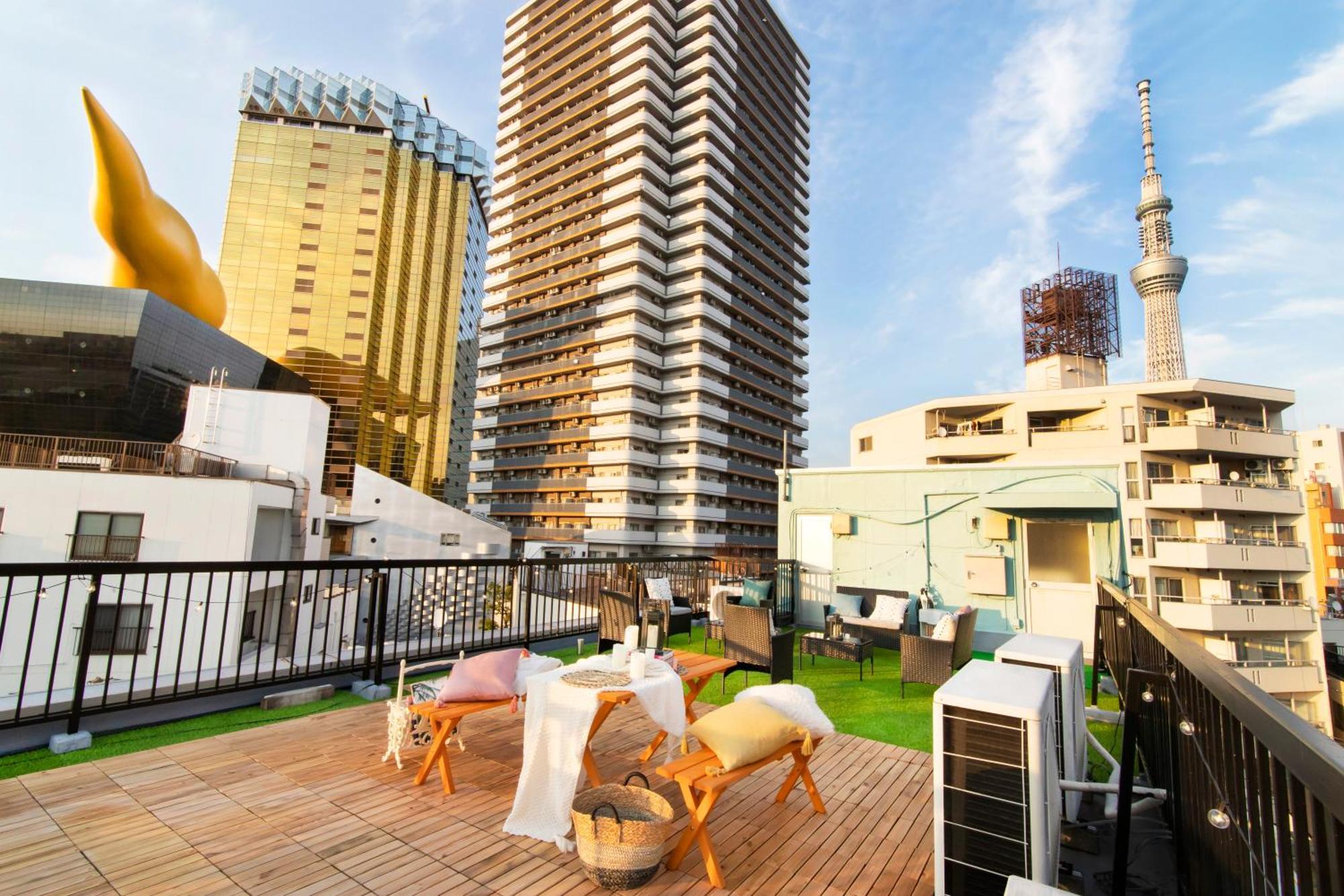 Meee Asakusa3F4F 浅草徒歩3分 140平米max22名 無料駐車場 屋上絶景 渋谷直通 Токио Экстерьер фото